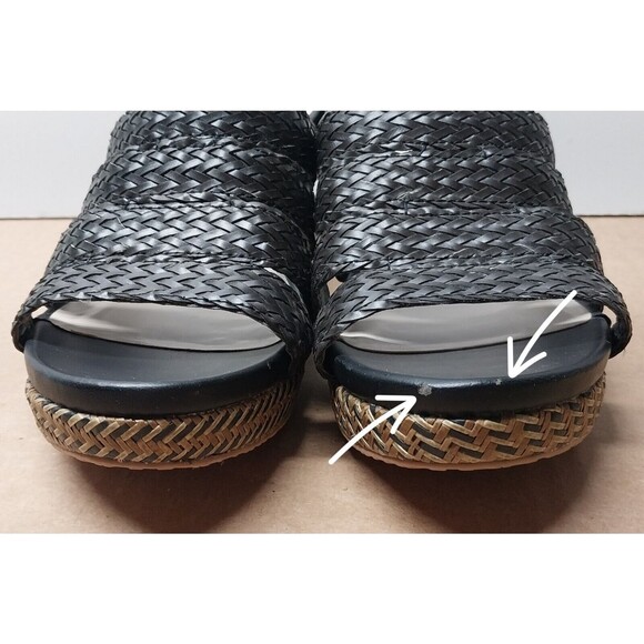 Dana Buchman Women Size 9M Brown Black Billy Strappy Wedge Heel Open Toe SANDALS - Picture 7 of 15